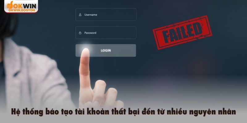 Hệ thống báo tạo tài khoản thất bại đến từ nhiều nguyên nhân